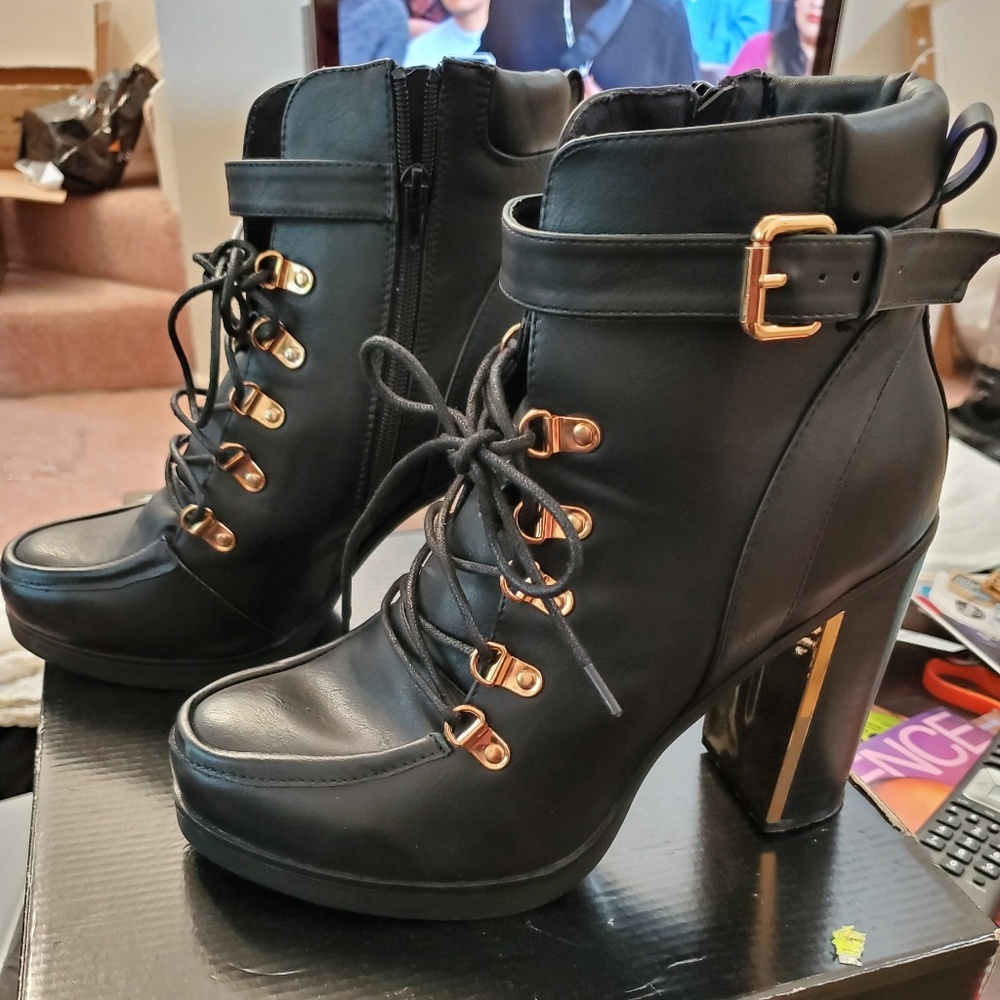 Lace Up Combat Booties